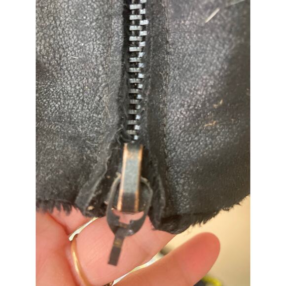 GUESS 1981 Faux Leather Jacket Roll Faux Fur Collar &Lining Black Size M - Picture 9 of 12